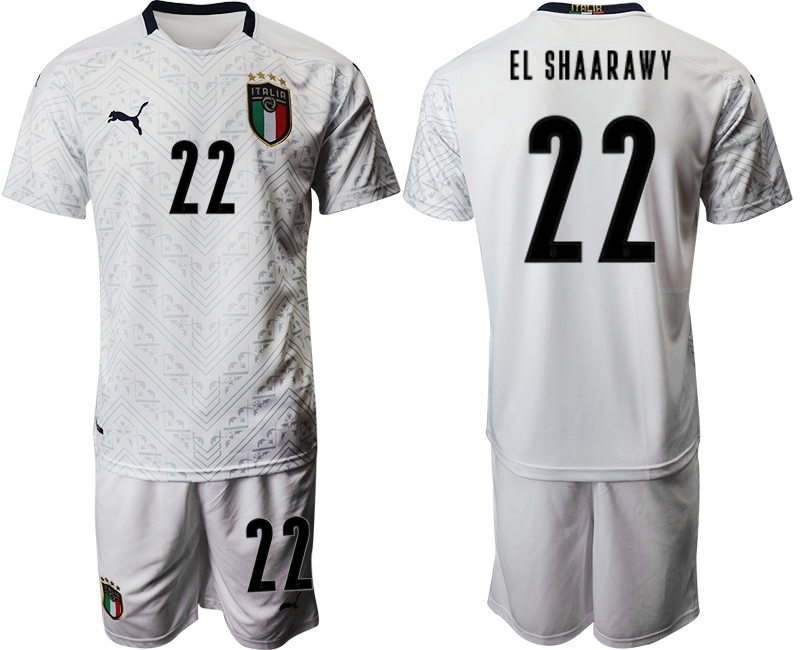 2021 Men Italy away #22  white soccer jerseys